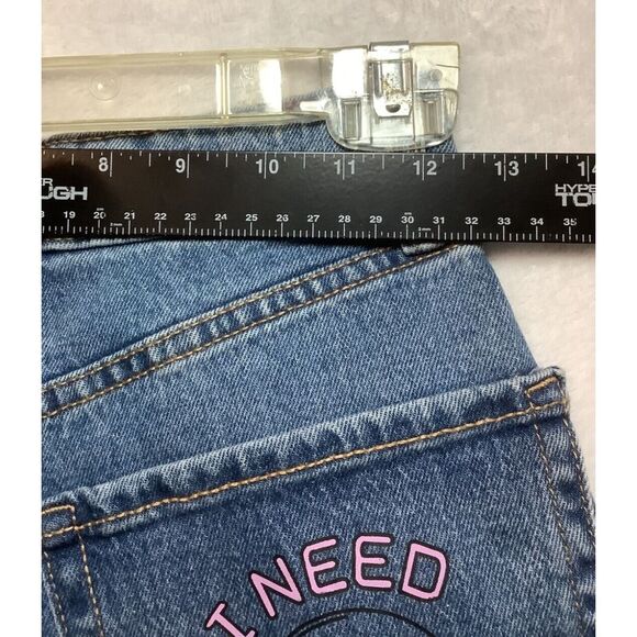 Wild Fable Womens ankle jeans size 00/24 with wide leg graphic design streetwear - Picture 7 of 10